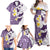 Maori Manta Ray Plumeria Deep Purple Family Matching Off Shoulder Maxi Dress and Hawaiian Shirt