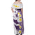 Maori Manta Ray Plumeria Deep Purple Family Matching Off Shoulder Maxi Dress and Hawaiian Shirt