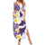 Maori Manta Ray Plumeria Deep Purple Family Matching Summer Maxi Dress and Hawaiian Shirt