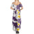 Maori Manta Ray Plumeria Deep Purple Family Matching Summer Maxi Dress and Hawaiian Shirt