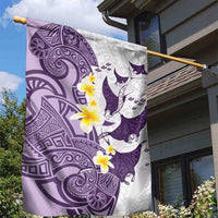 Maori Manta Ray Plumeria Deep Purple Garden Flag LT01 - Polynesian Pride