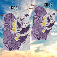 Maori Manta Ray Plumeria Deep Purple Garden Flag LT01 - Polynesian Pride