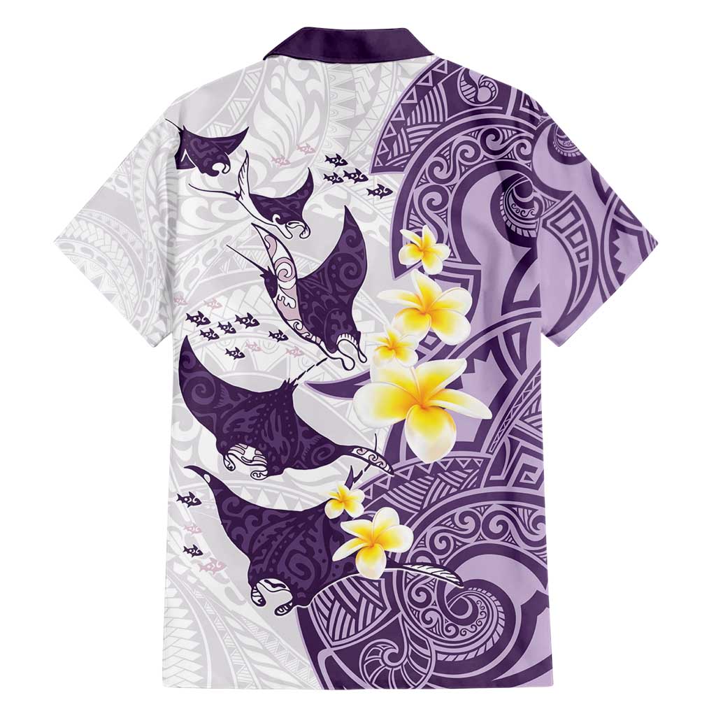 Maori Manta Ray Plumeria Deep Purple Hawaiian Shirt LT01 - Polynesian Pride