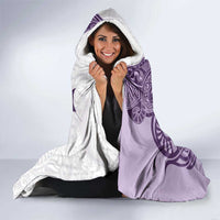 Maori Manta Ray Plumeria Deep Purple Hooded Blanket LT01 - Polynesian Pride