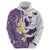 Maori Manta Ray Plumeria Deep Purple Hoodie