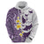 Maori Manta Ray Plumeria Deep Purple Hoodie