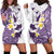 Maori Manta Ray Plumeria Deep Purple Hoodie Dress