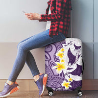 Maori Manta Ray Plumeria Deep Purple Luggage Cover