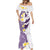 Maori Manta Ray Plumeria Deep Purple Mermaid Dress