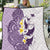 Maori Manta Ray Plumeria Deep Purple Quilt