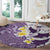 Maori Manta Ray Plumeria Deep Purple Round Carpet