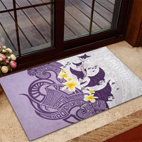 Maori Manta Ray Plumeria Deep Purple Rubber Doormat LT01 - Polynesian Pride