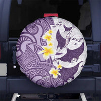 Maori Manta Ray Plumeria Deep Purple Spare Tire Cover LT01 - Polynesian Pride