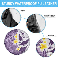 Maori Manta Ray Plumeria Deep Purple Spare Tire Cover LT01 - Polynesian Pride
