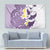 Maori Manta Ray Plumeria Deep Purple Tapestry