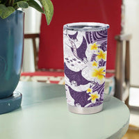 Maori Manta Ray Plumeria Deep Purple Tumbler Cup LT01 - Polynesian Pride