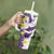 Maori Manta Ray Plumeria Deep Purple Tumbler With Handle