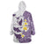 Maori Manta Ray Plumeria Deep Purple Wearable Blanket Hoodie