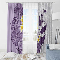 Maori Manta Ray Plumeria Deep Purple Window Curtain LT01 - Polynesian Pride
