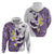 Maori Manta Ray Plumeria Deep Purple Zip Hoodie