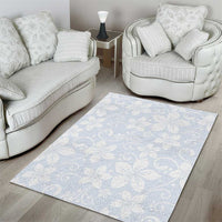Plumeria Floral White Sunday Area Rug