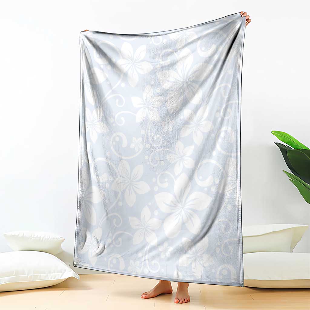 Plumeria Floral White Sunday Blanket