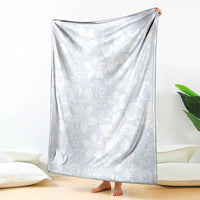 Plumeria Floral White Sunday Blanket