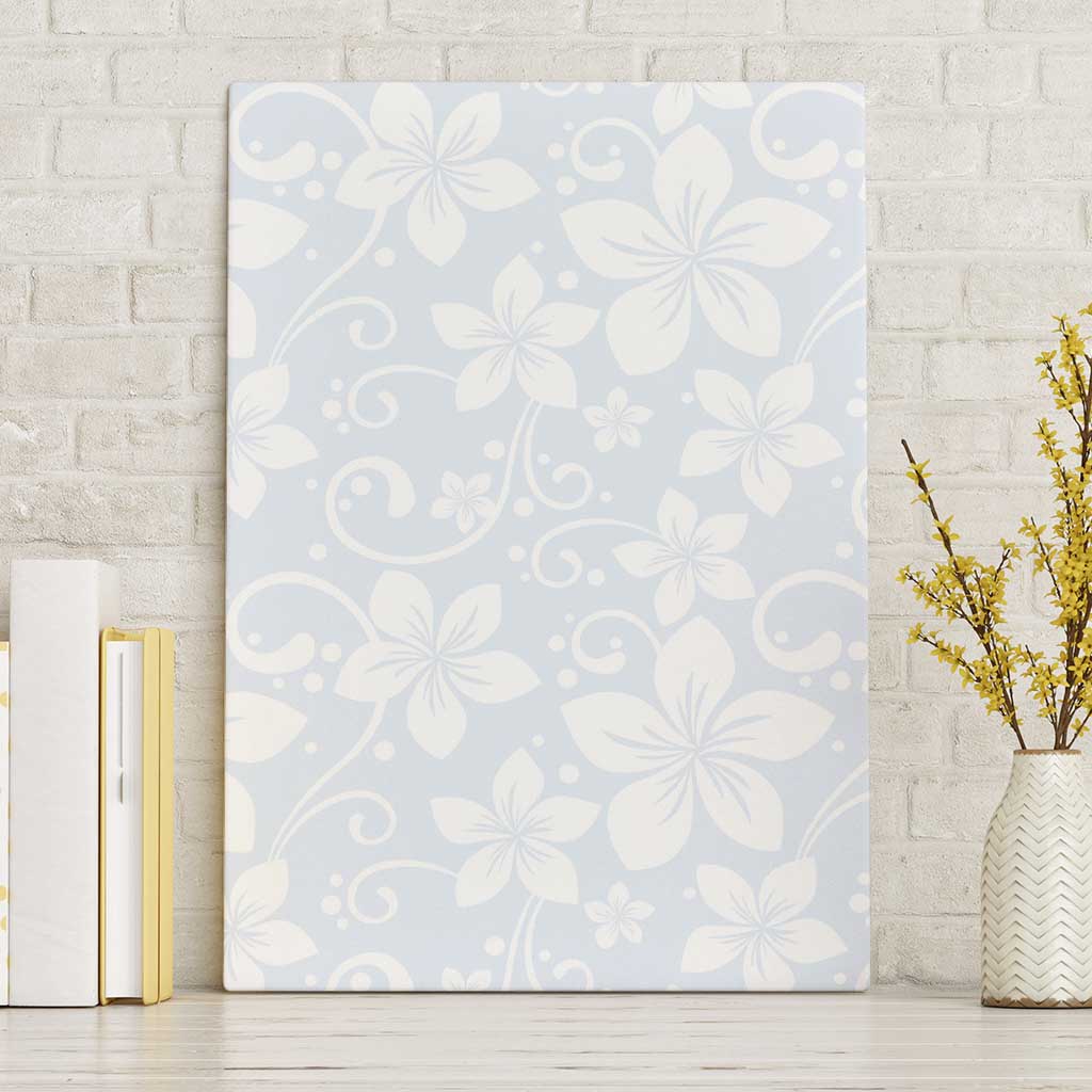 Plumeria Floral White Sunday Canvas Wall Art