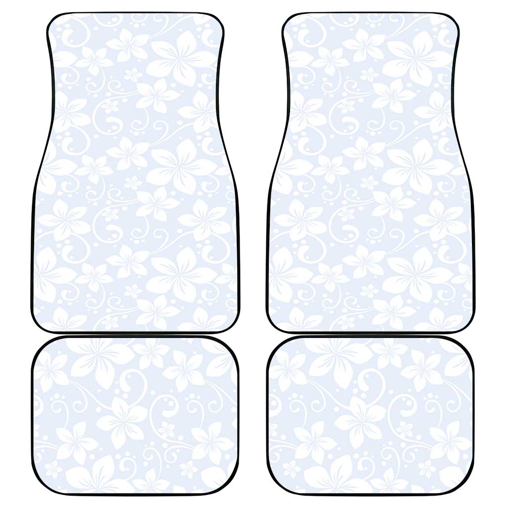 Plumeria Floral White Sunday Car Mats LT01 - Polynesian Pride