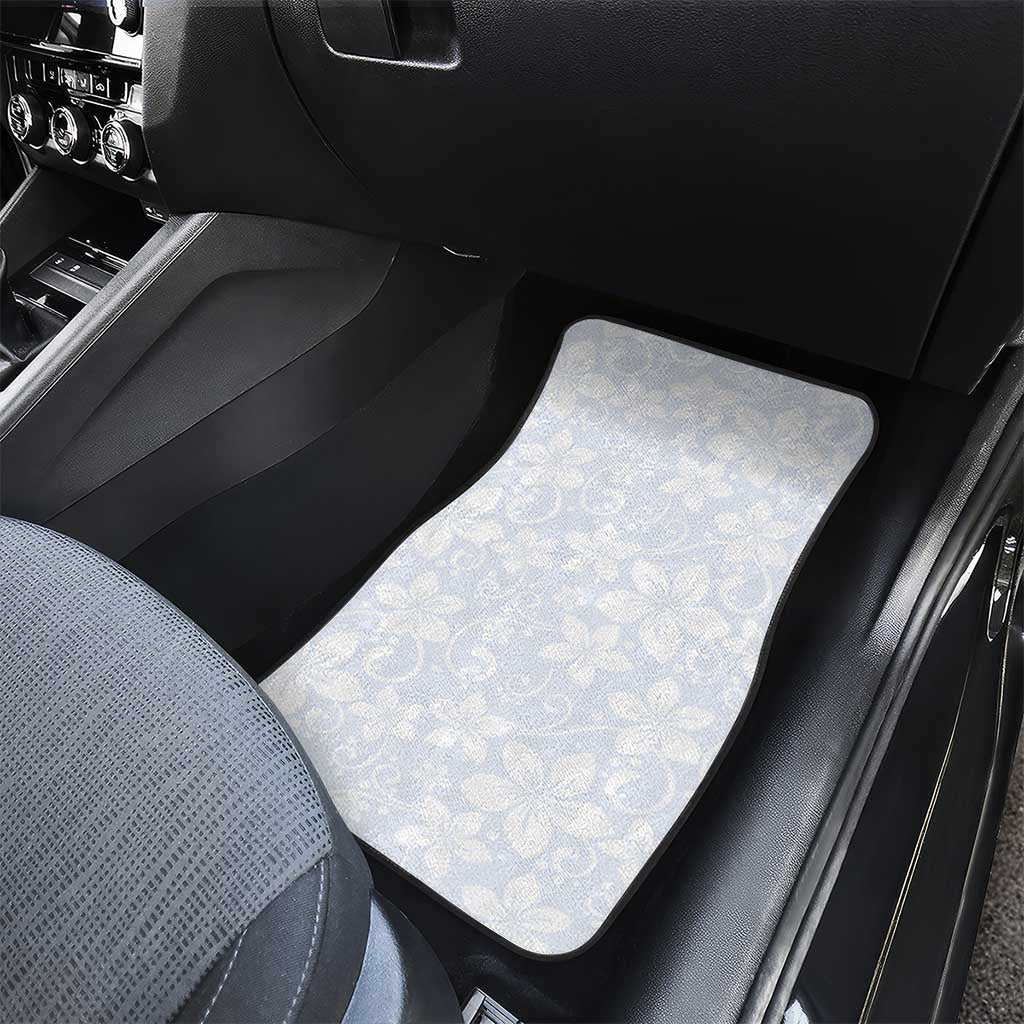 Plumeria Floral White Sunday Car Mats LT01 - Polynesian Pride