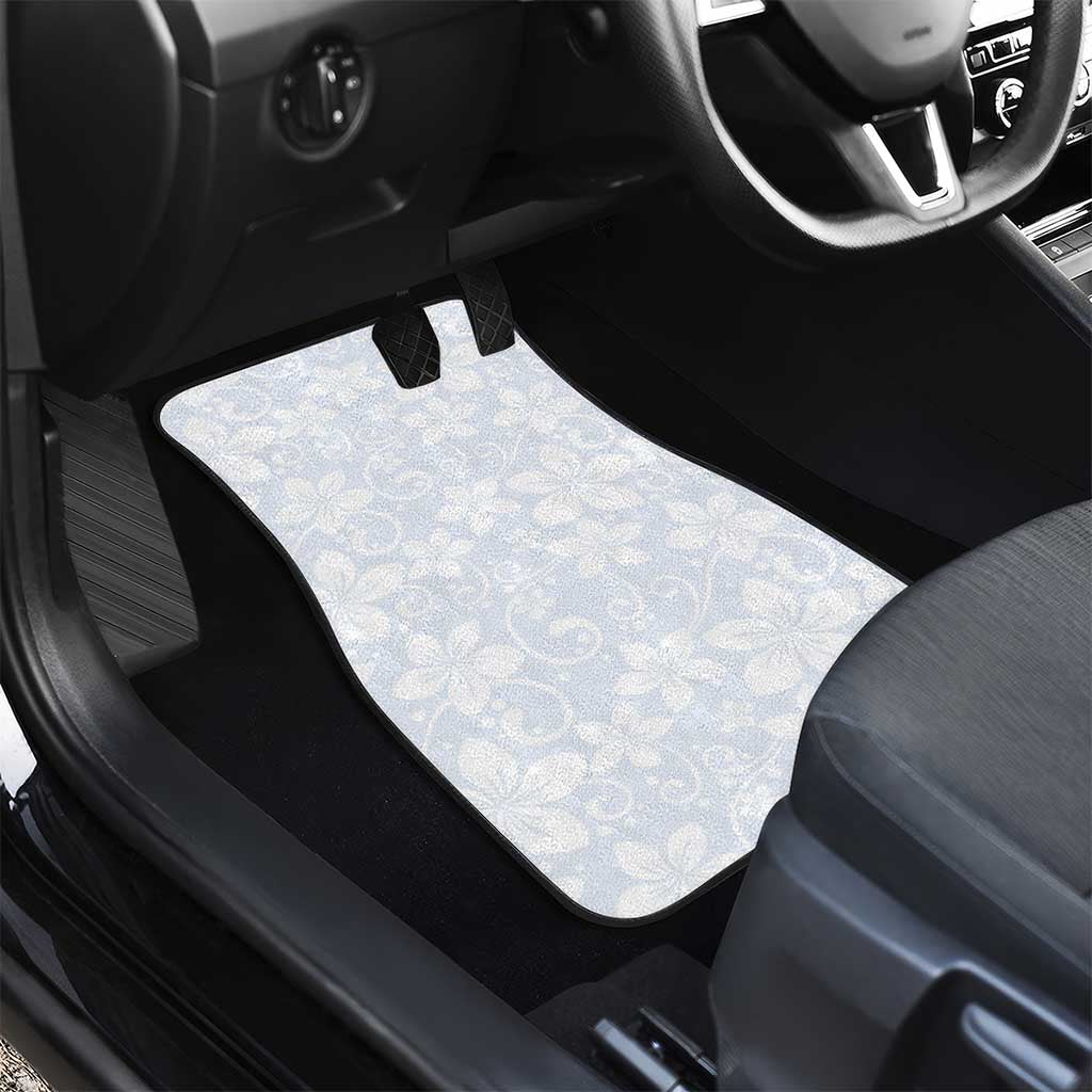 Plumeria Floral White Sunday Car Mats LT01 - Polynesian Pride