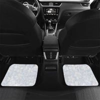 Plumeria Floral White Sunday Car Mats LT01 Set 2pcs - Back White - Polynesian Pride