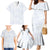 Plumeria Floral White Sunday Family Matching Mermaid Dress and Hawaiian Shirt