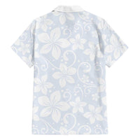 Plumeria Floral White Sunday Family Matching Off Shoulder Maxi Dress and Hawaiian Shirt