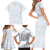 Plumeria Floral White Sunday Family Matching Short Sleeve Bodycon Dress and Hawaiian Shirt