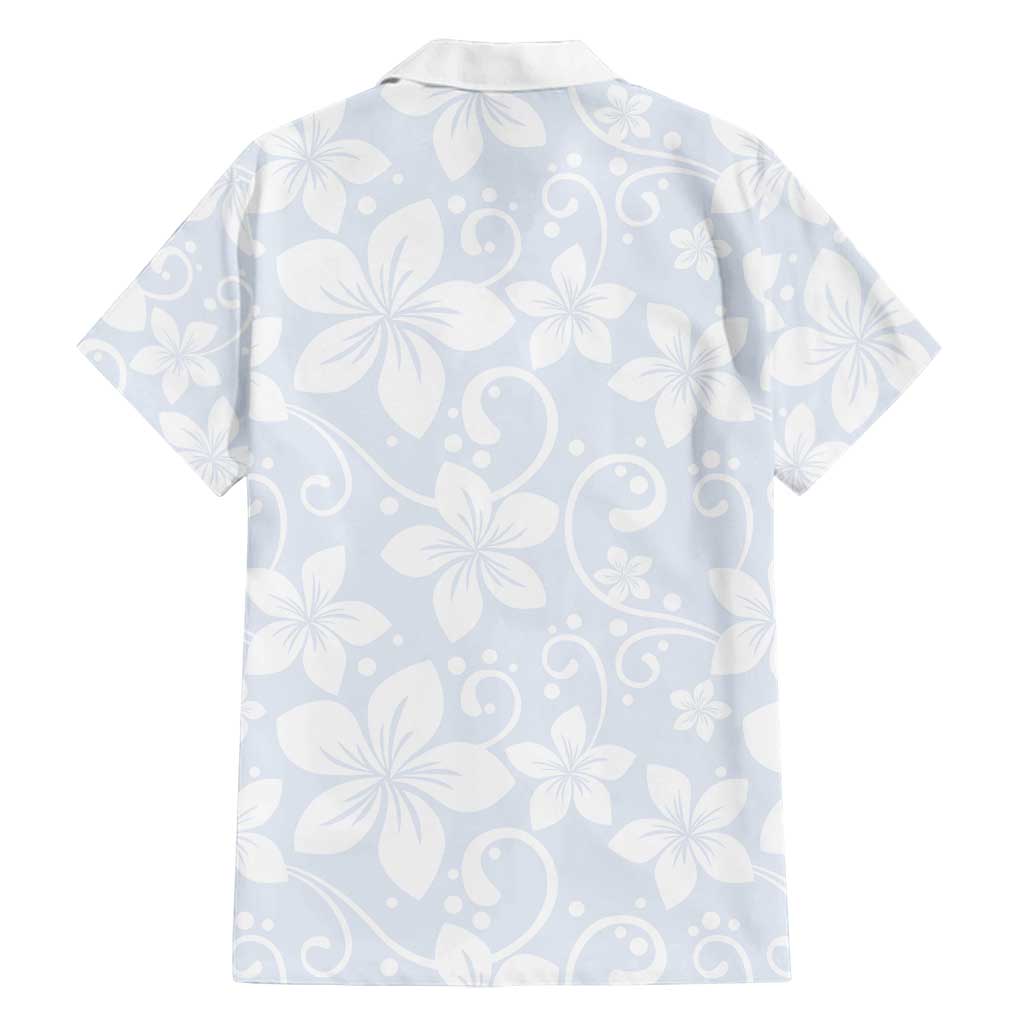 Plumeria Floral White Sunday Family Matching Tank Maxi Dress and Hawaiian Shirt