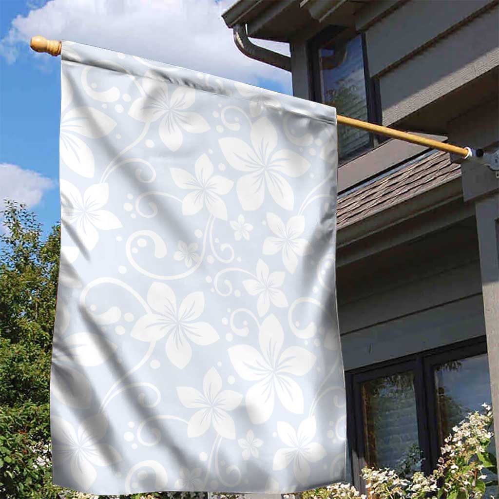 Plumeria Floral White Sunday Garden Flag LT01 - Polynesian Pride