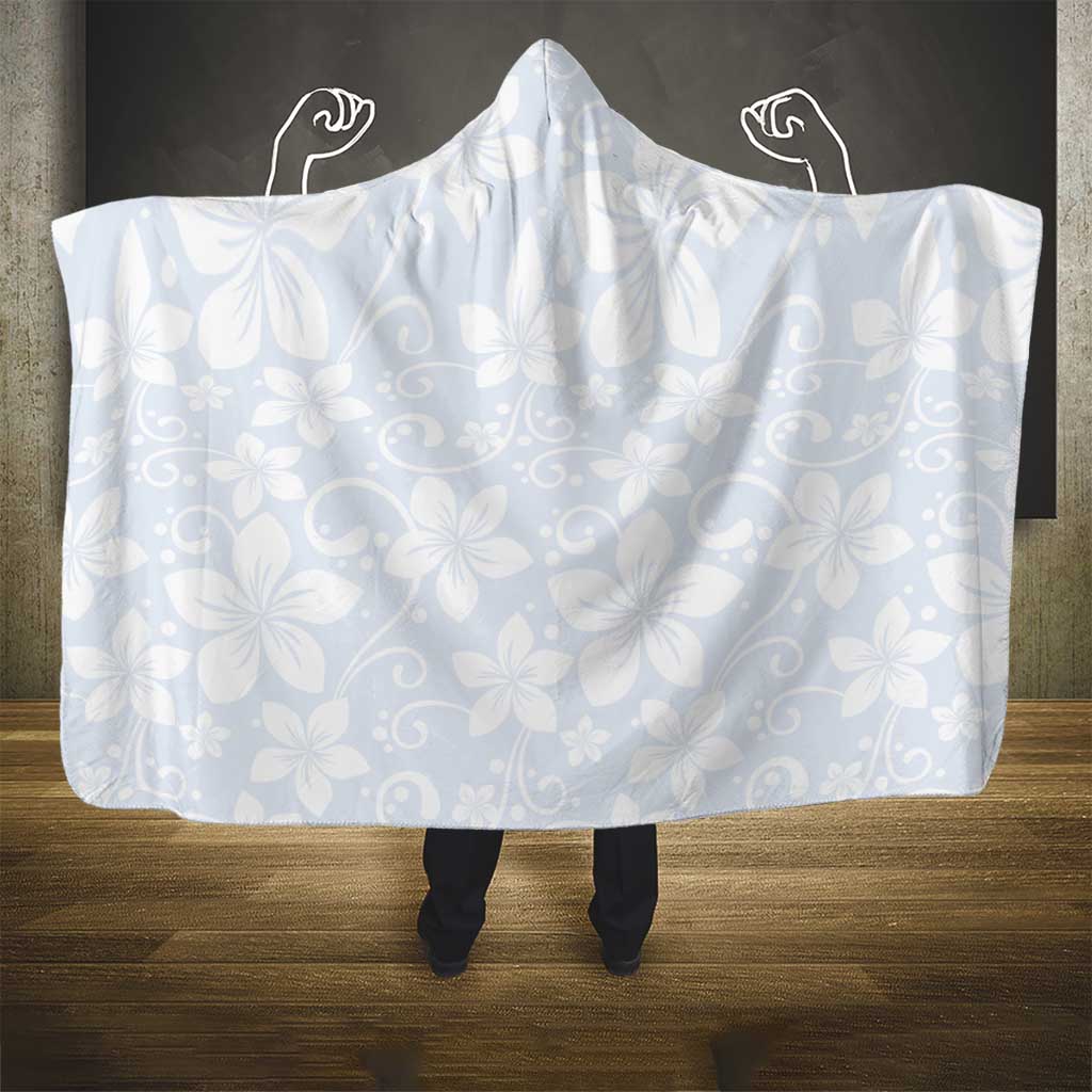 Plumeria Floral White Sunday Hooded Blanket LT01 - Polynesian Pride