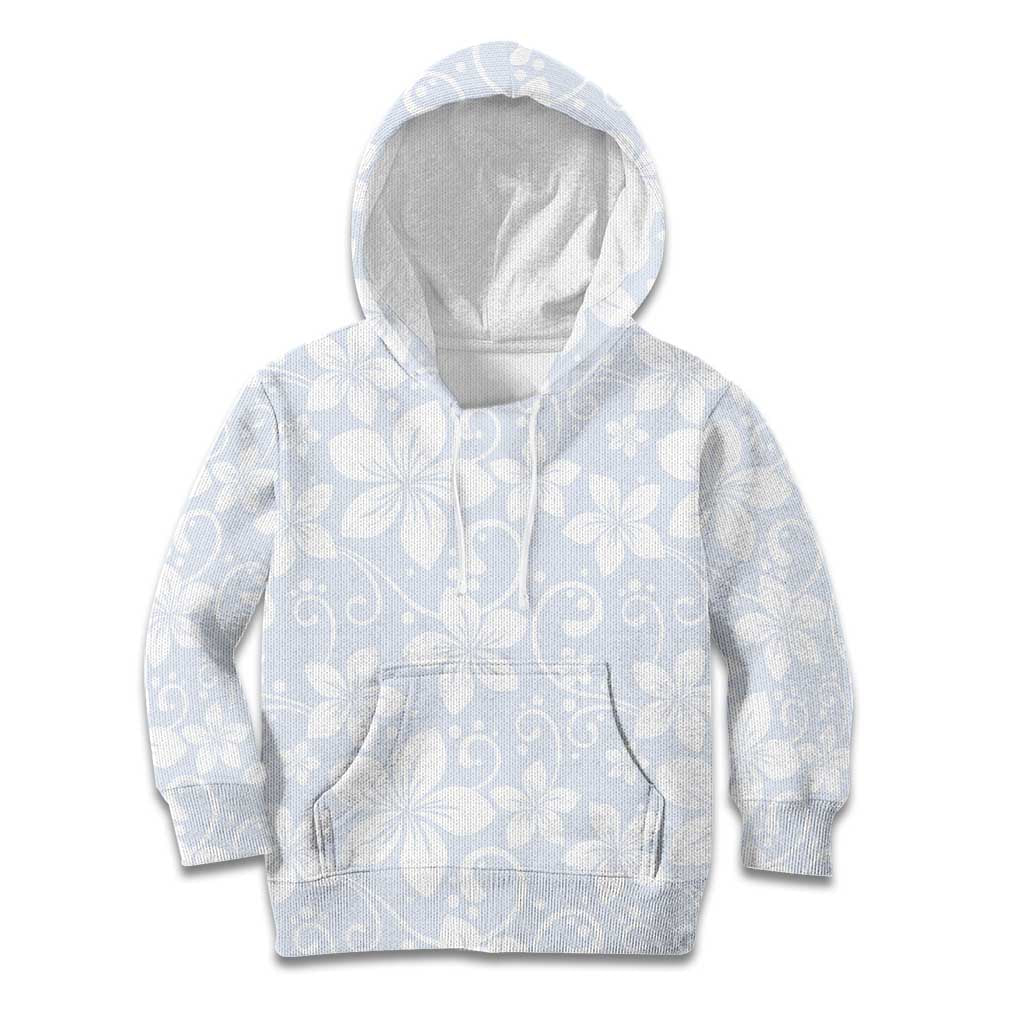 Plumeria Floral White Sunday Kid Hoodie