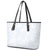 Plumeria Floral White Sunday Leather Tote Bag