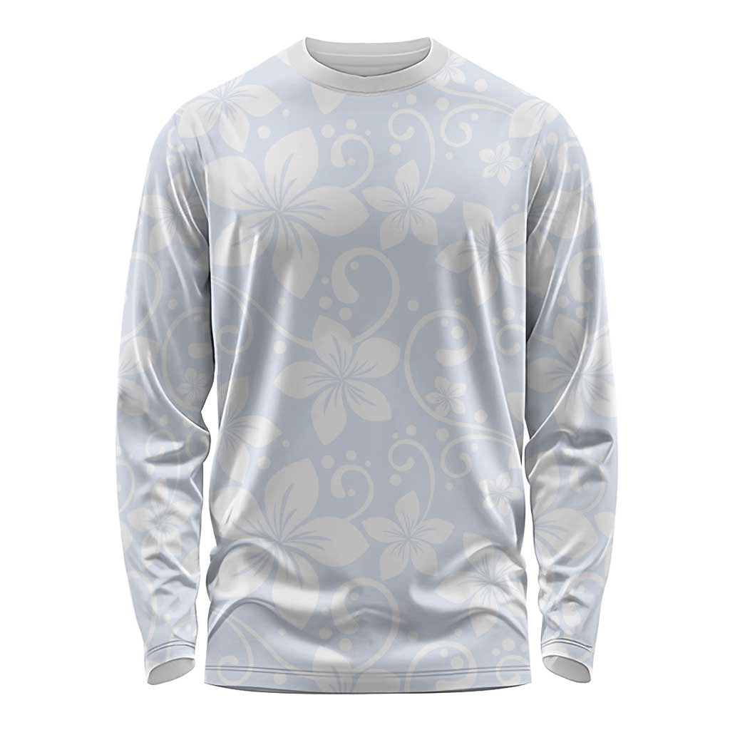 Plumeria Floral White Sunday Long Sleeve Shirt