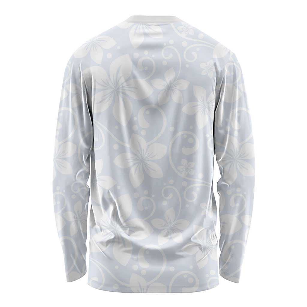 Plumeria Floral White Sunday Long Sleeve Shirt