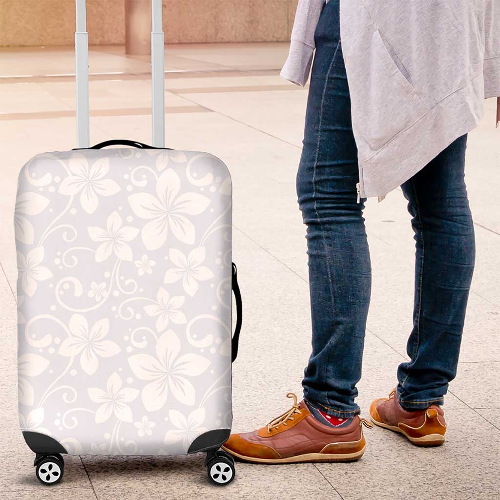 Plumeria Floral White Sunday Luggage Cover