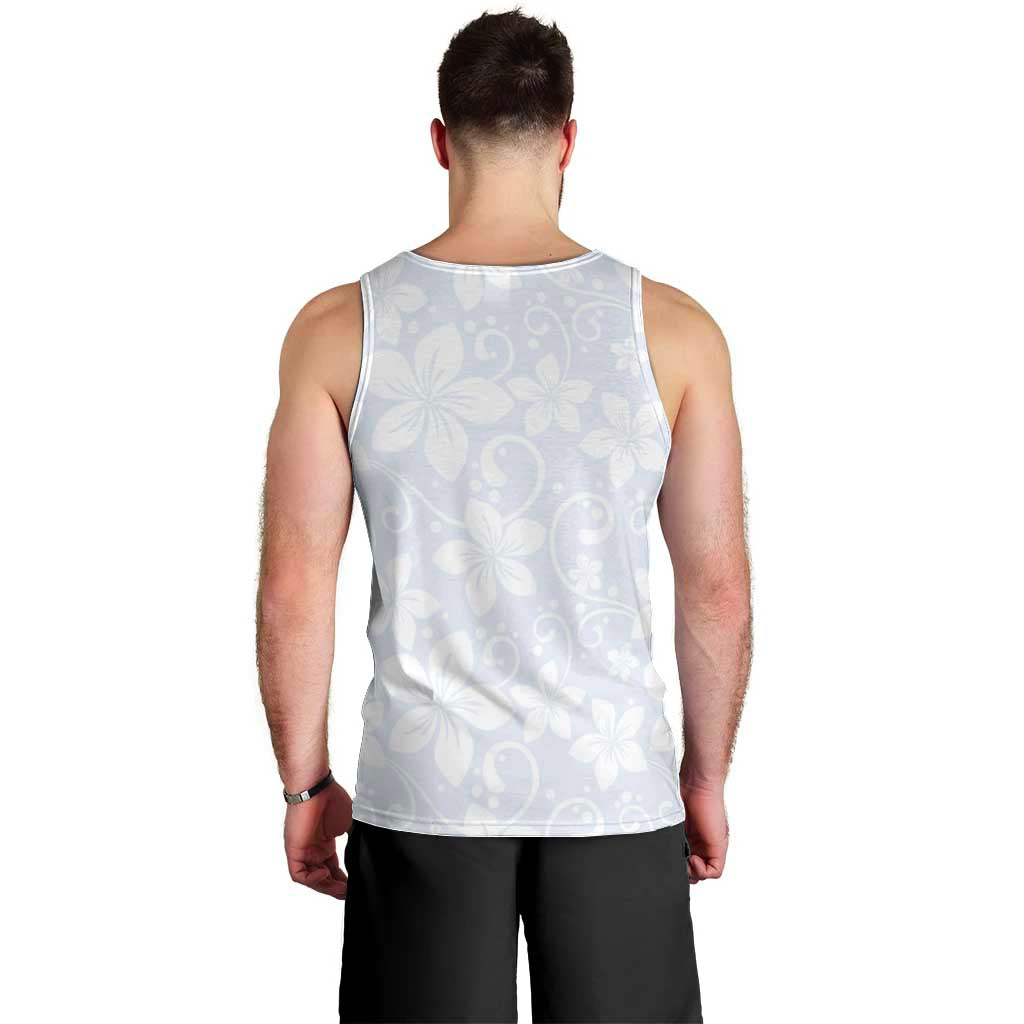 Plumeria Floral White Sunday Men Tank Top LT01 - Polynesian Pride