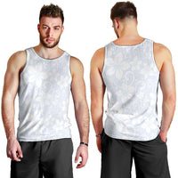 Plumeria Floral White Sunday Men Tank Top LT01 - Polynesian Pride