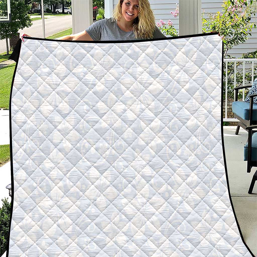 Plumeria Floral White Sunday Quilt