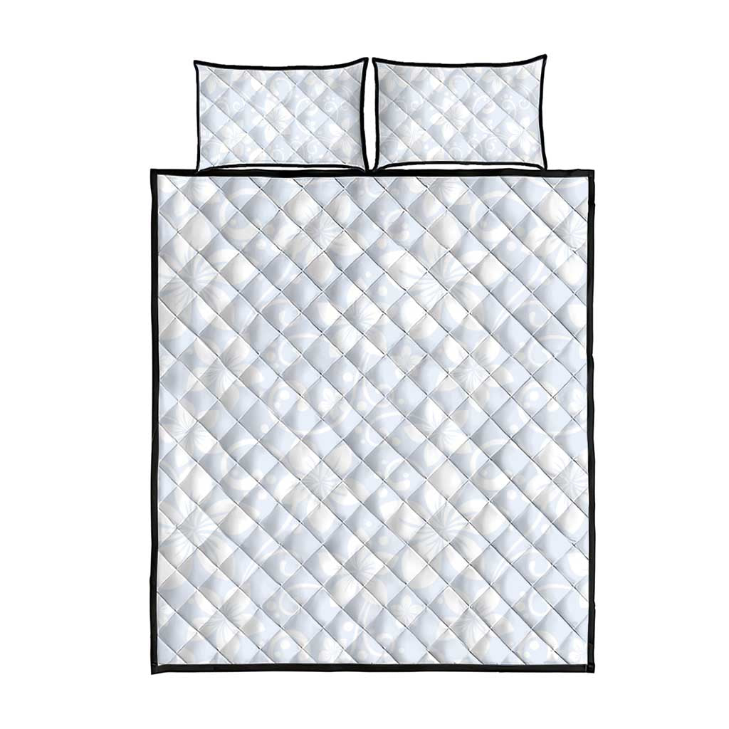 Plumeria Floral White Sunday Quilt Bed Set LT01 - Polynesian Pride