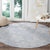 Plumeria Floral White Sunday Round Carpet