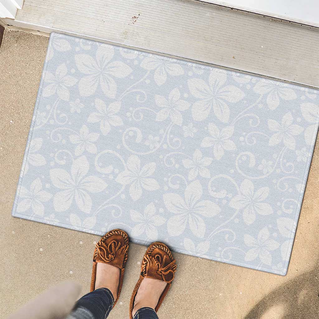 Plumeria Floral White Sunday Rubber Doormat LT01 - Polynesian Pride