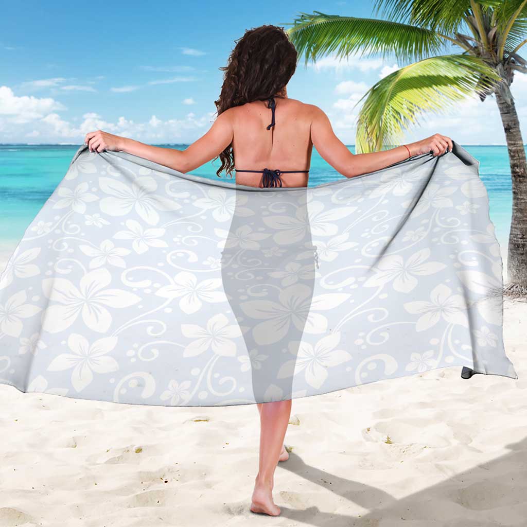 Plumeria Floral White Sunday Sarong